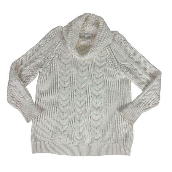 Haven Well Within Cowl Neck, Cable Knit sweater size Medium Cream - Picture 4 of 8
